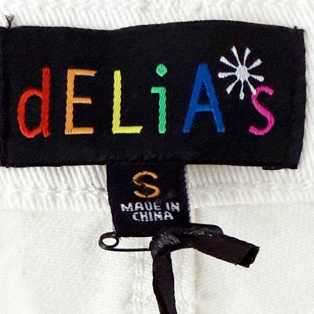 dELiA*s Dolls Kill Blooming World Doodle Flower High Waist Denim Jeans Size S/28 - Picture 5 of 11